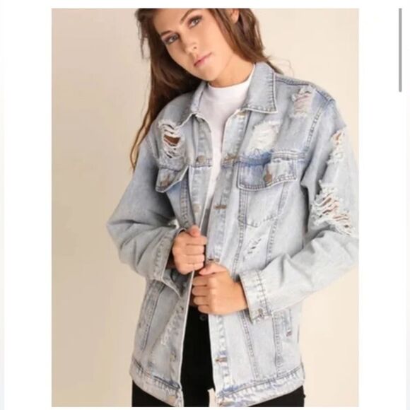 Umgee distressed denim jacket size M - Picture 1 of 10